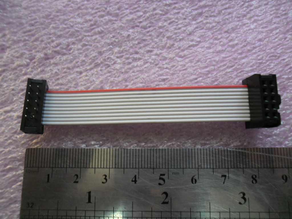 FC2X5PIN 7CM FLAT CABLE WITH 2 CONNECTORS 2X5 MALE FEMALE M/F 70mm (DP1-1105B-70MM = SAMTEC IDMD-05-T-0.3.00-G), תמונה 1