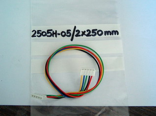 כבל 5 גידים עם 2 מחברי נקבות של 2.5ממ Cable 1x5pin Female 2.5mm to 1x5pin Female 2.5mm 25cm long (2505H-05/2X250MM / FC-1X5/250MM /2.5MM), image 1