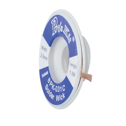 8PK-031C / סופג בדיל: Desoldering Wick For Width 2.5mm SOFEG ,BLUE