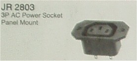 K2414 /JR2803 710W-00/03 3PIN AC POWER JACK FEMALE AS-208: INLET AC LACK SOCKET FEMALE 3PIN FOR PANEL SOLDER TERMINALS WITH EARS שקע קומקום נקבה לנעל כבל