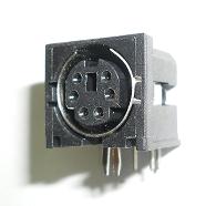JR2730-6P: MiniDIN jack 6 pins 90° PCB terminals , panel mount