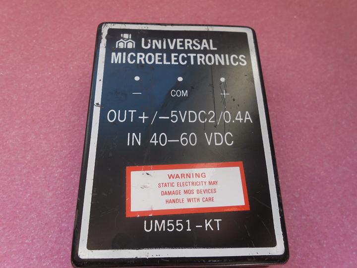 UM551-KT Used: DC to DC Converter Input: 40-60VDC Output: +/-5VDC 2/0.4A, Used