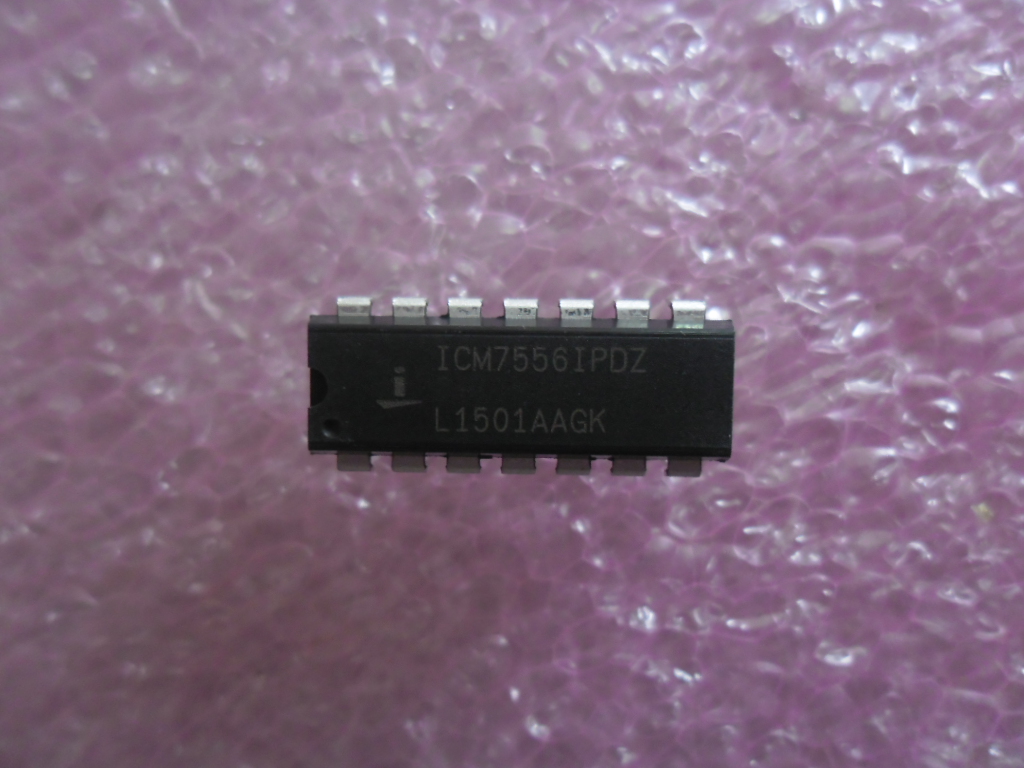 ICM7556IPDZ: IC DUAL TIMER 555 CMOS 2-18V DIP-14 = LMC556 = TLC556IN obsolete