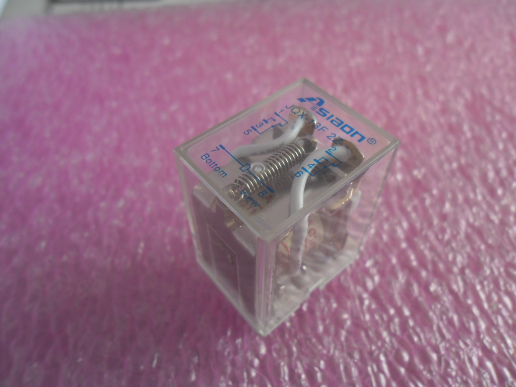 JQX-13F-2Z AC110V 110VAC: TRANSPARENT NHG INDUSTRIAL POWER RELAY DPDT 8PIN 2X10A / COIL 110VAC