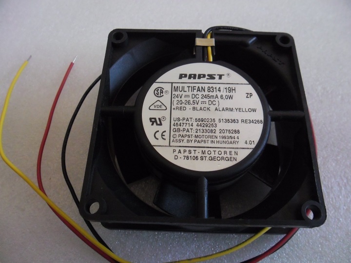 MULTIFAN 8314/19H PAPST: MULTIFAN 24VDC 80X80X32mm BALL BEARING 245mA 6W 3WIRES 47.1CFM 5,000rpm 48db 3-WIRES