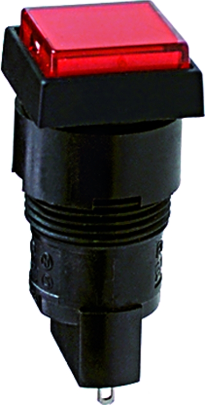 1.65.111.081/0000 RAFI SWITCH: LUMOTAST 75 IP40 Signal lamp T4.5 35V 1.2W black square collar protruding lens, housing