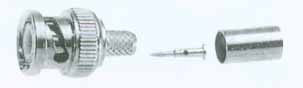 JR6001/59U BNC MALE PLUG RG59U = איכותי 112123: BNC Plug Male Crimp Type (RG-59/U) 75ohm